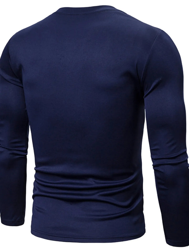Men's Full Size Color Block Long Sleeve T-Shirt Plus Size