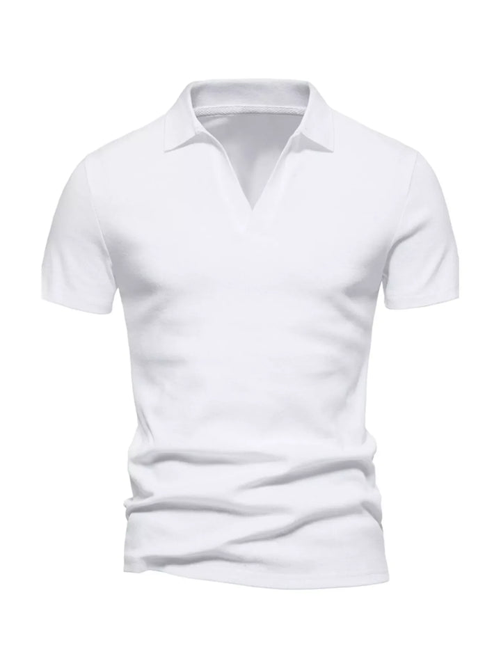 Men's Plus Size Casual Notched Short Sleeve Polo