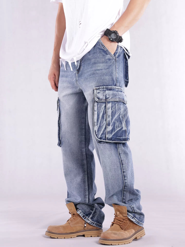 Men's Loose Fit Cargo Jeans