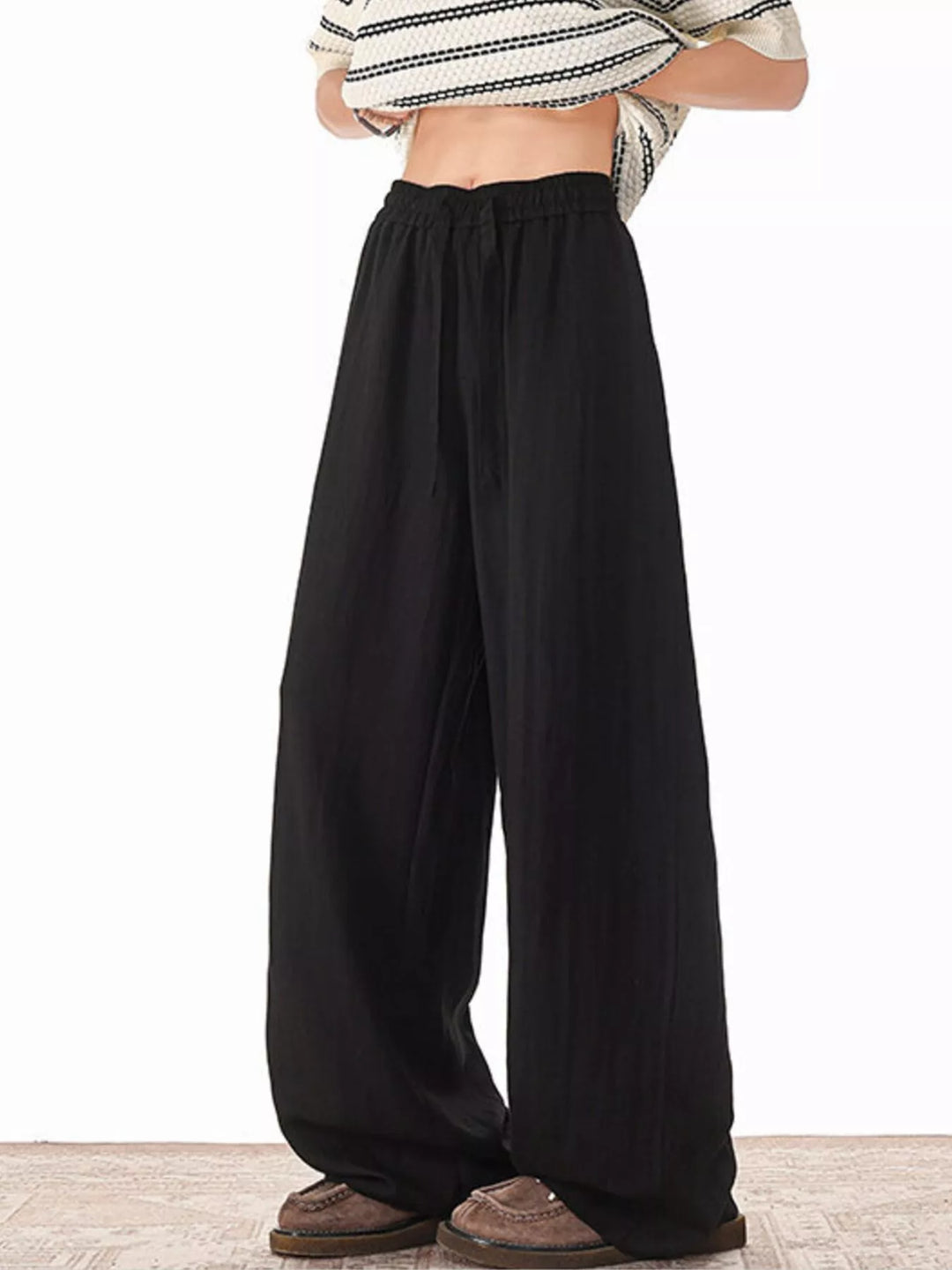 Men's Plus Size Wide Leg Drawstring Pants
