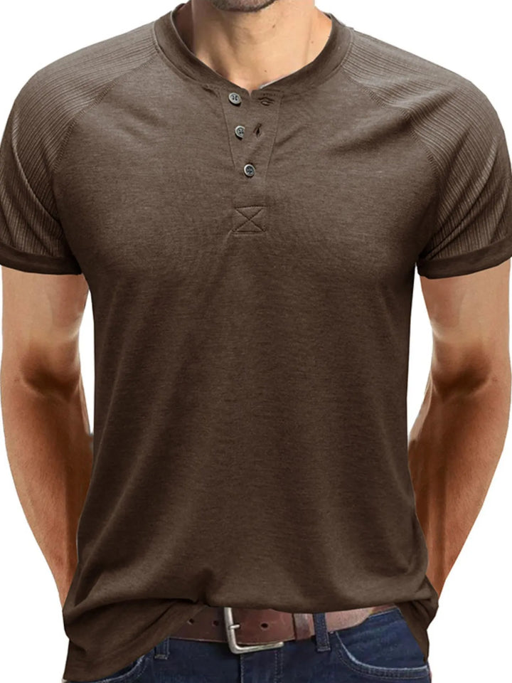 Men's Short Sleeve Henley Button Top