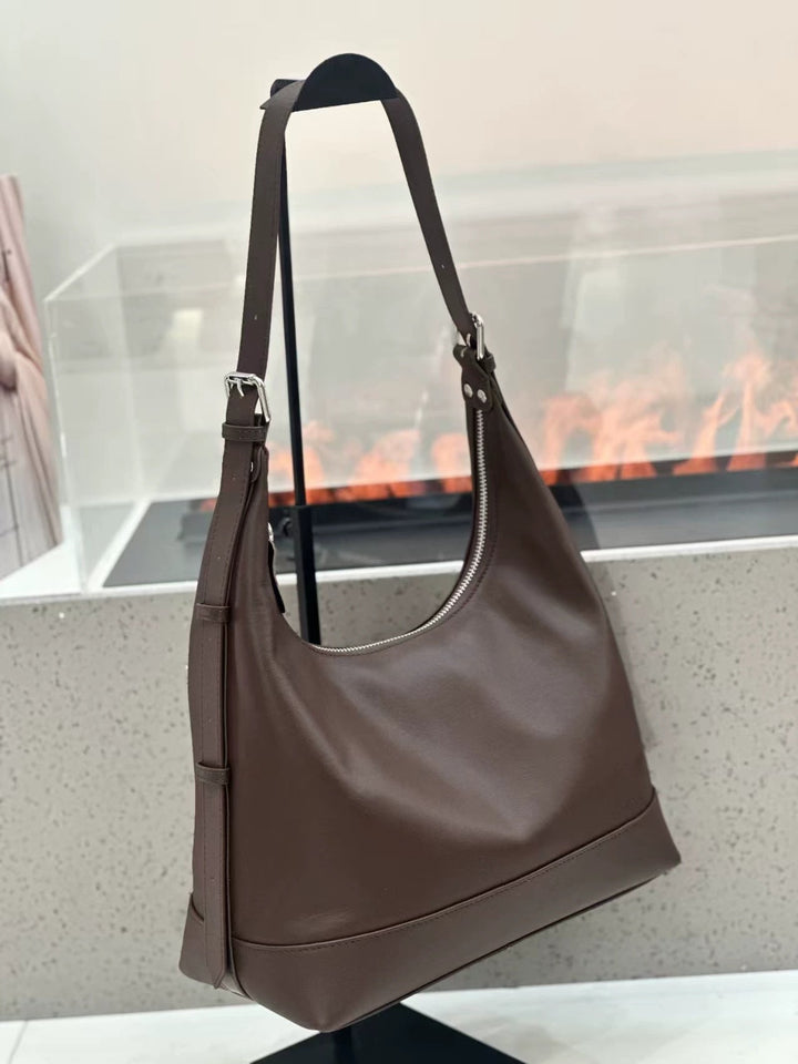 2026 New First-Layer Cowhide Underarm Bag For Women, Genuine Leather Shoulder And Crossbody Bag, Urban Simple Soft Leather Large Capacity Handbag