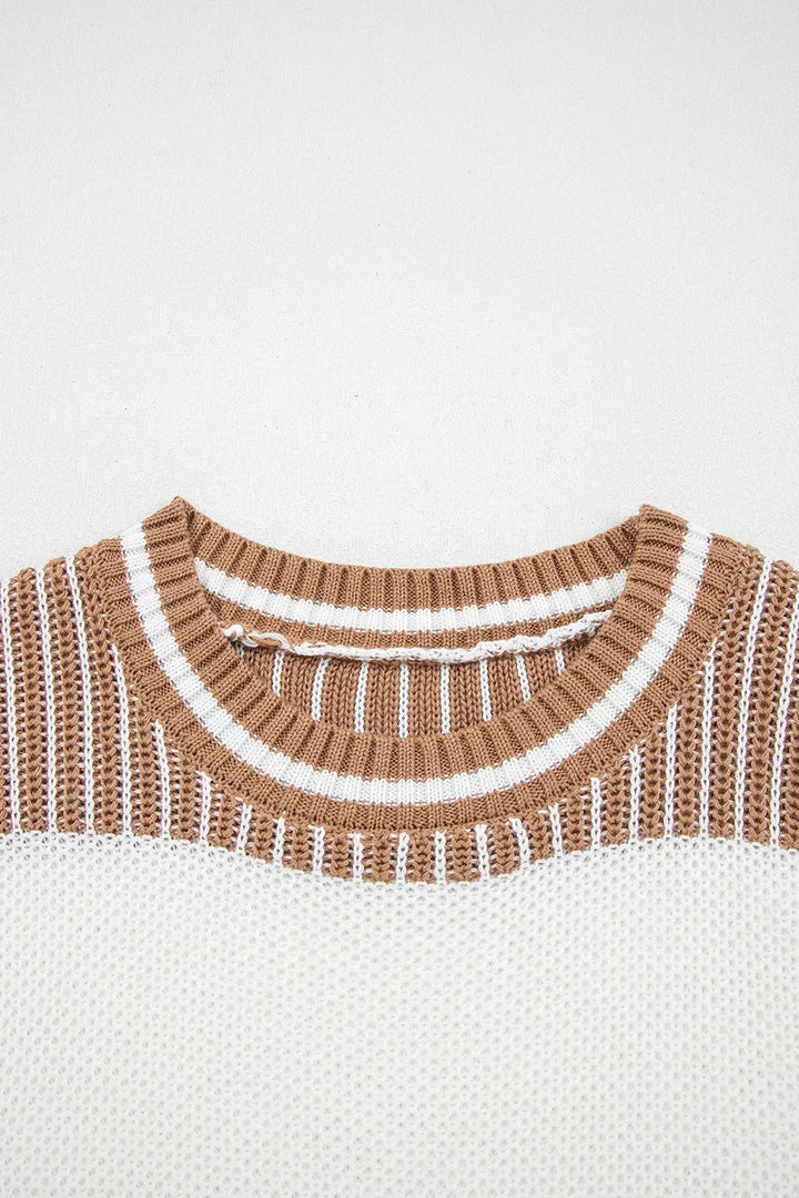 Striped Knit Long Sleeve Sweater
