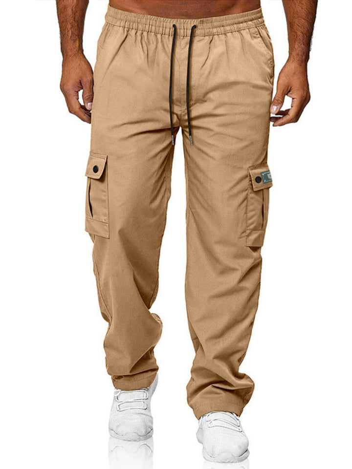 Men's Full Size Cargo Pants with Drawstring Waist Plus Size
