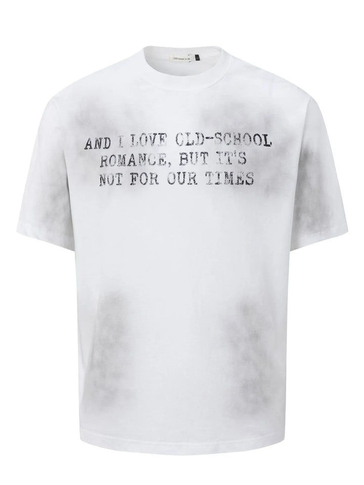 Men's Letter Round Neck Short Sleeve T-Shirt