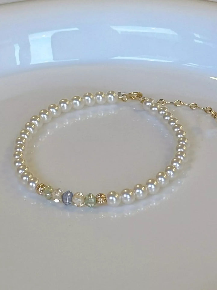 18K Gold-Plated Pearl Bracelet