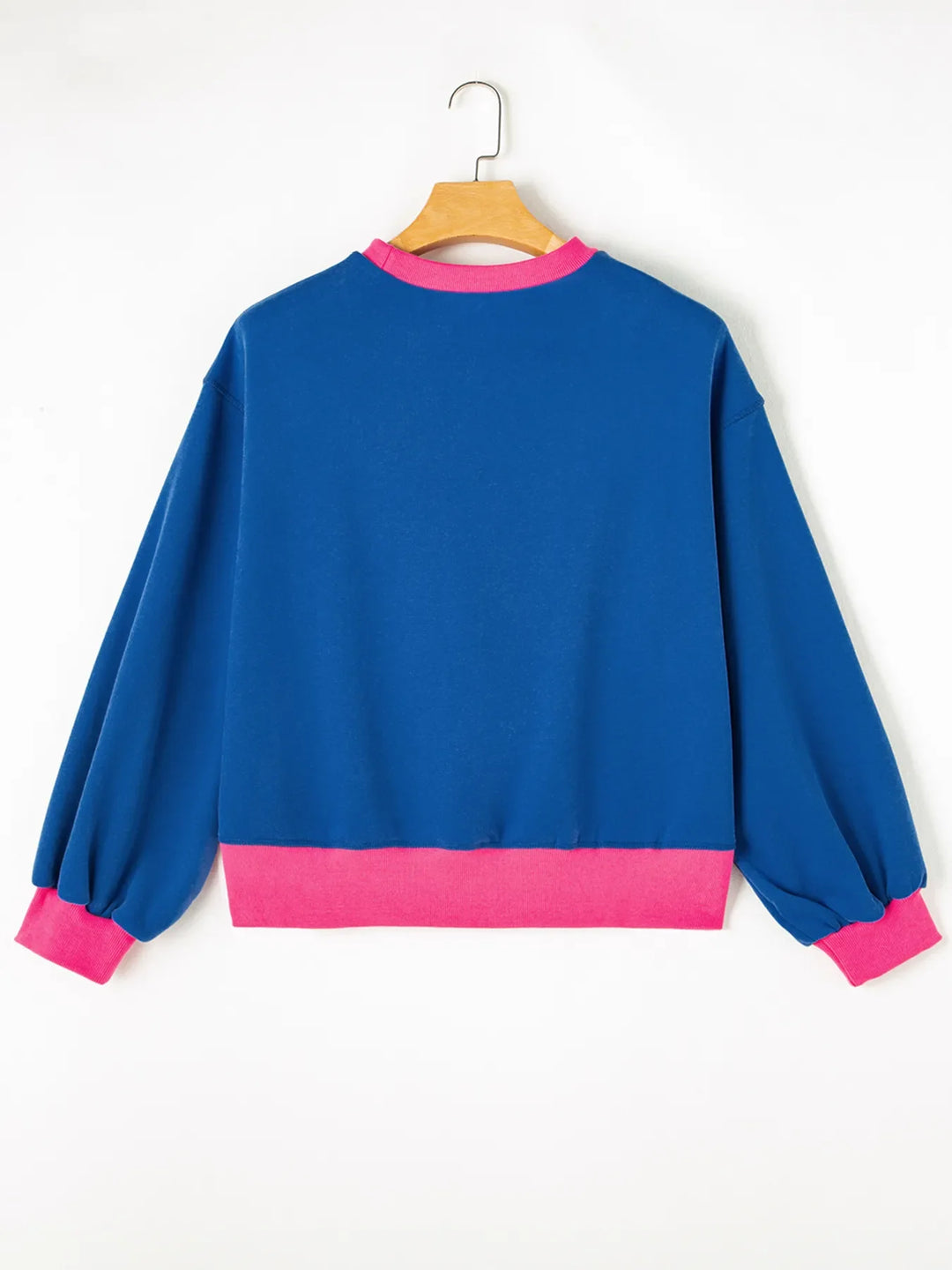 Bowknot Graphic Game Day Contrast Trim Drop Shoulder Casual Sweatshirt