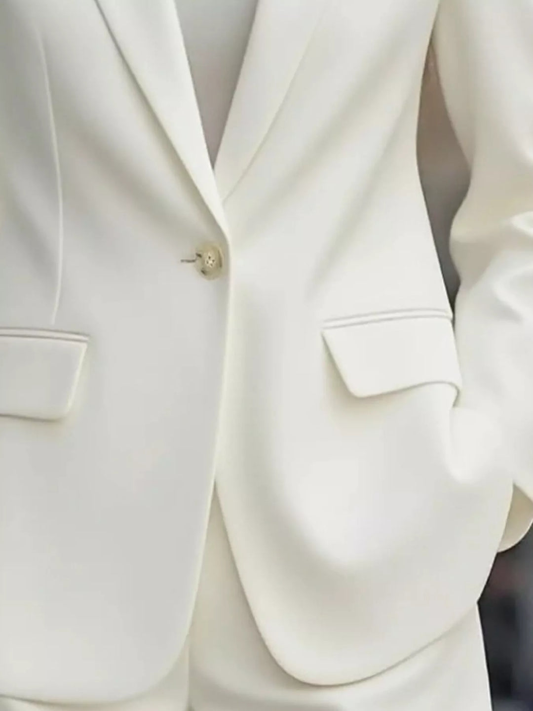 Lapel Collar One Button Blazer