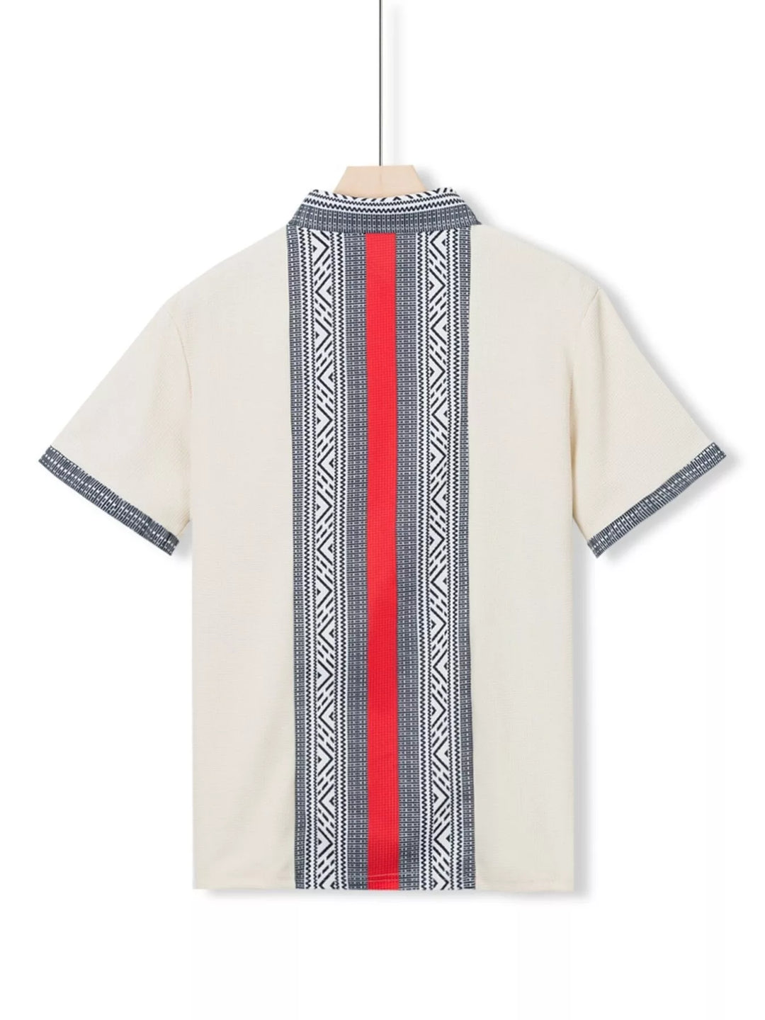 Men's Full Size Casual Geometric Print Short Sleeve Shirt Plus Size
