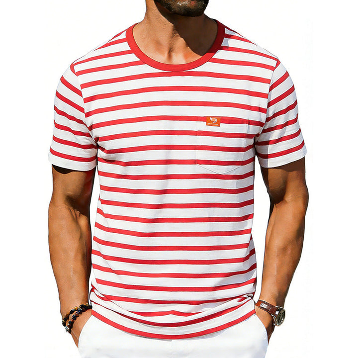 Men's Loose-fit Retro Simple Casual Crew-neck Short-sleeve T-shirt