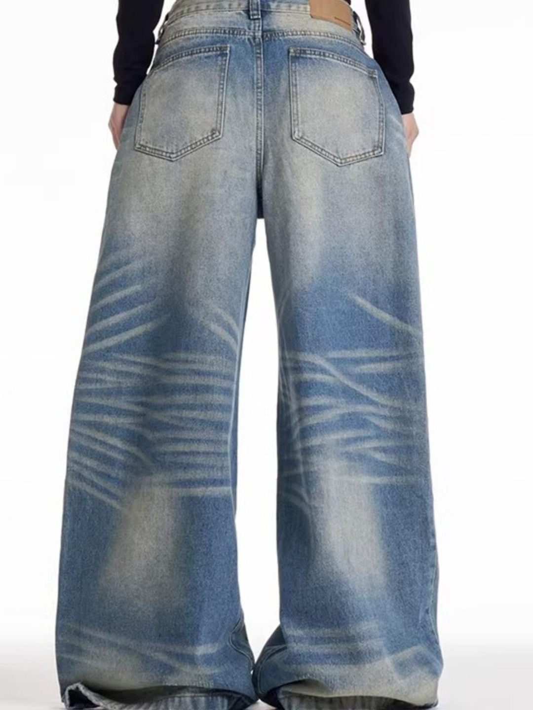 Men's Full Size Wide Leg Wash Jeans Plus Size
