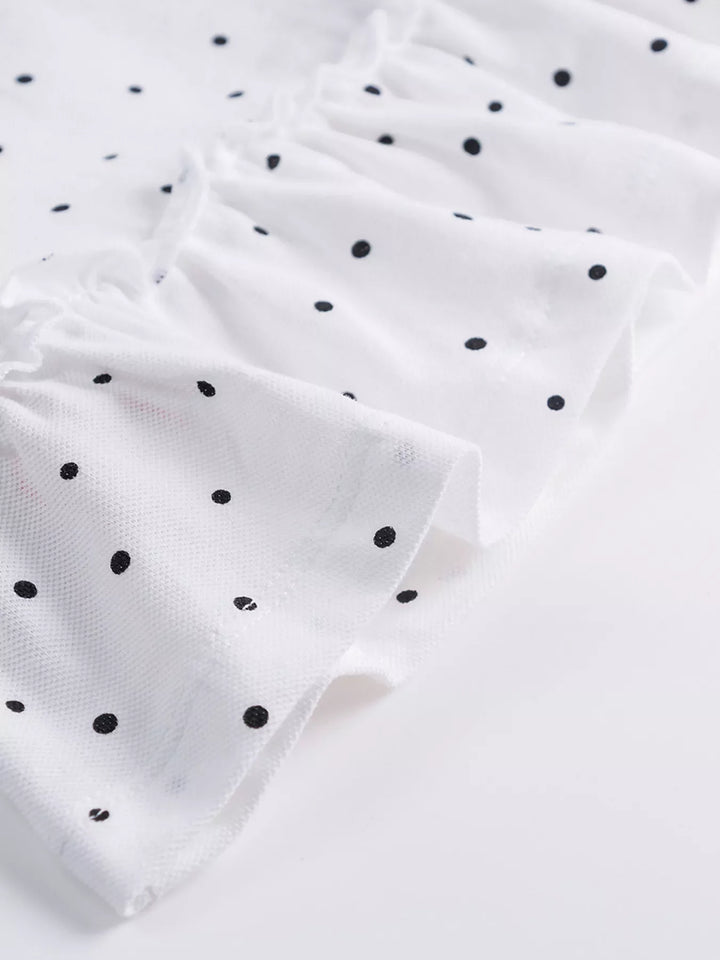 Children's Polka Dot Ruffle Hem Polo Dress