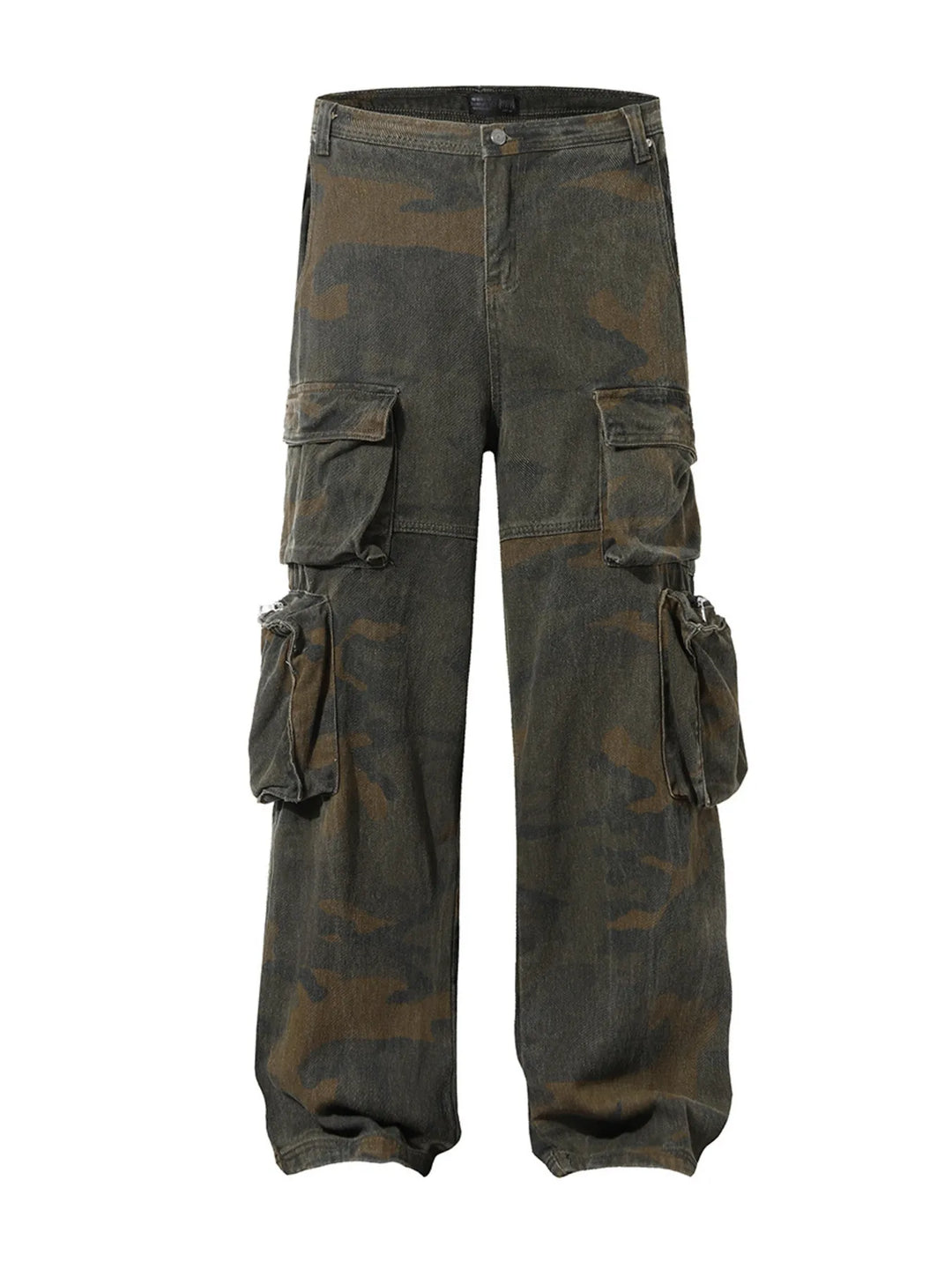 Men's Vintage Camo Cargo Wide Leg Jeans