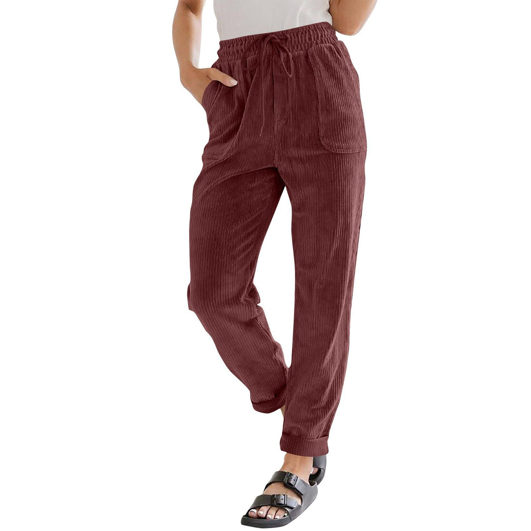 European And American Casual Pants Fashion Solid Color Corduroy Wide-leg Pants Women's Pants