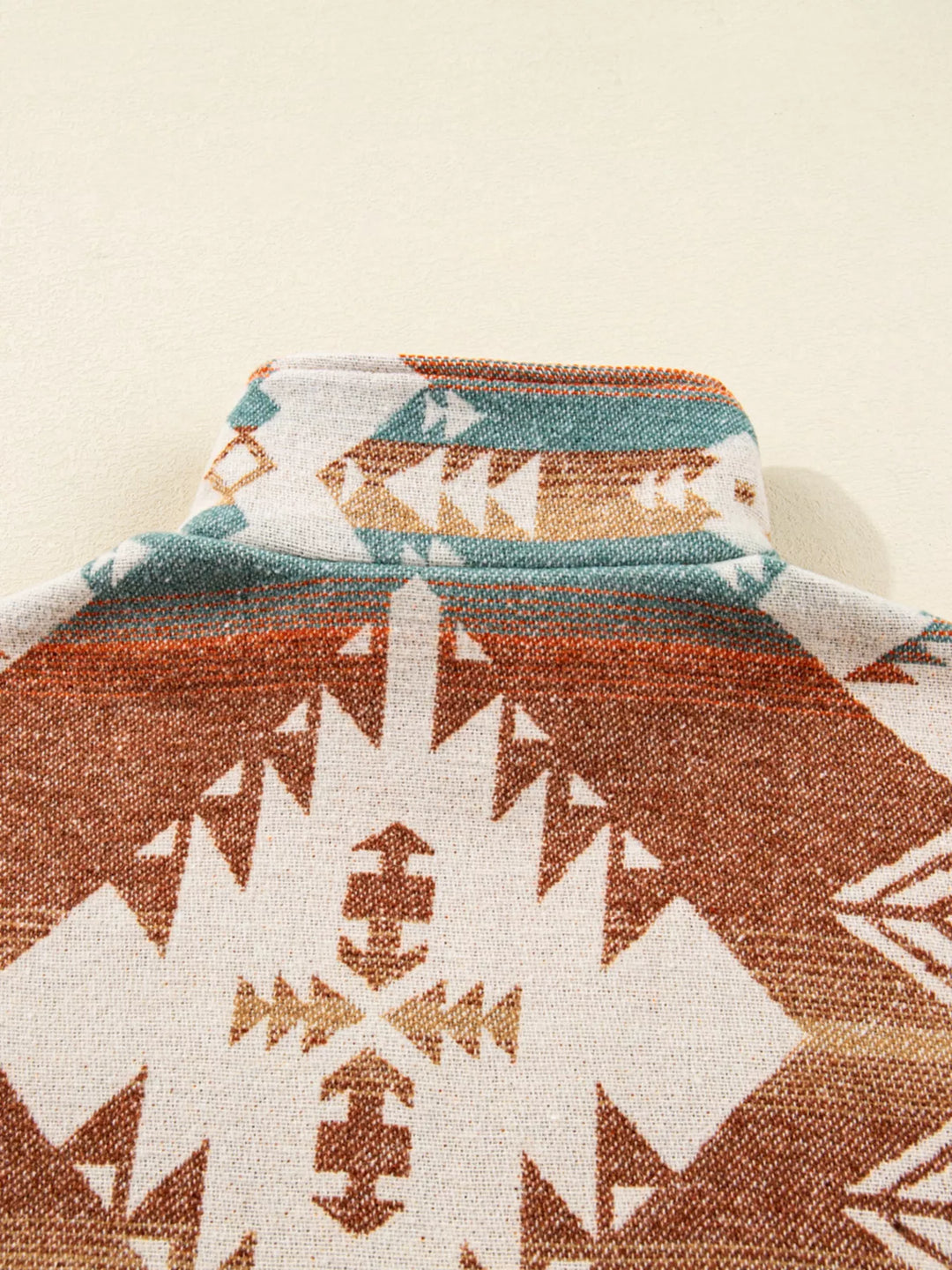 Quarter Zip Elastic Cuffs Aztec Sweatshirt