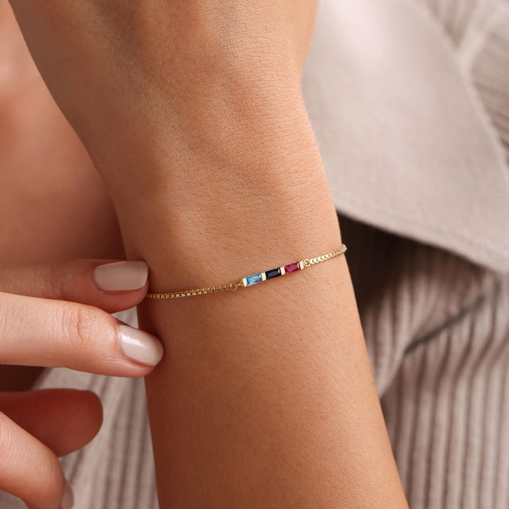 Birthstone Micro-paved Gold-plated Clavicle Necklace