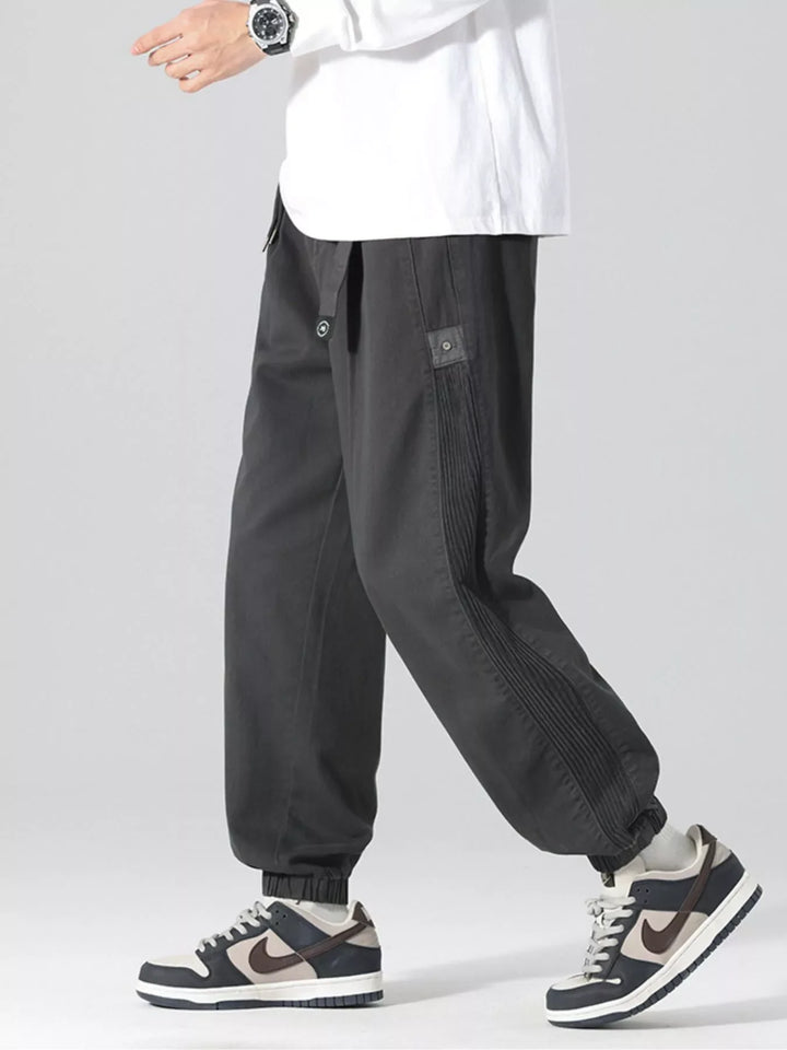 Men's Plus Size Drawstring Cargo Joggers with Pockets