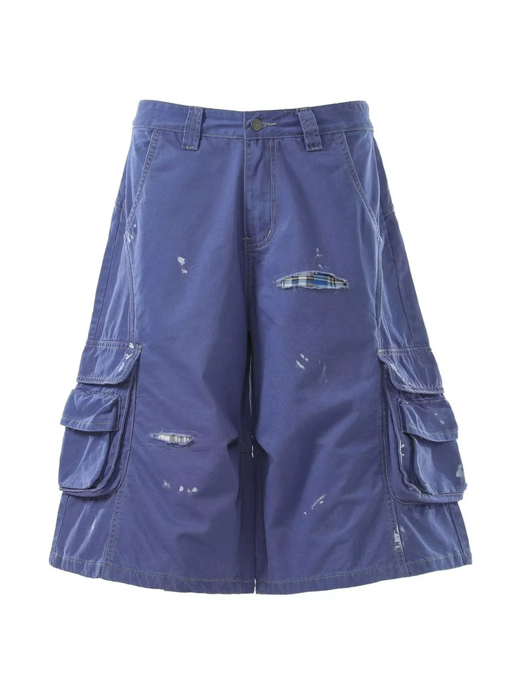 Men's Distressed Cargo Capris