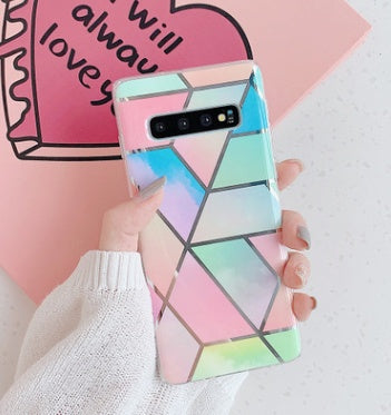 Retro geometric marble mobile phone case