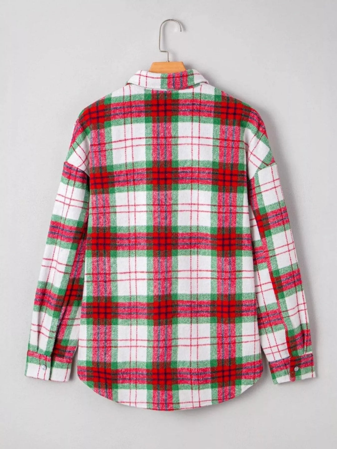 Plaid Button-Down Long Sleeve Shacket