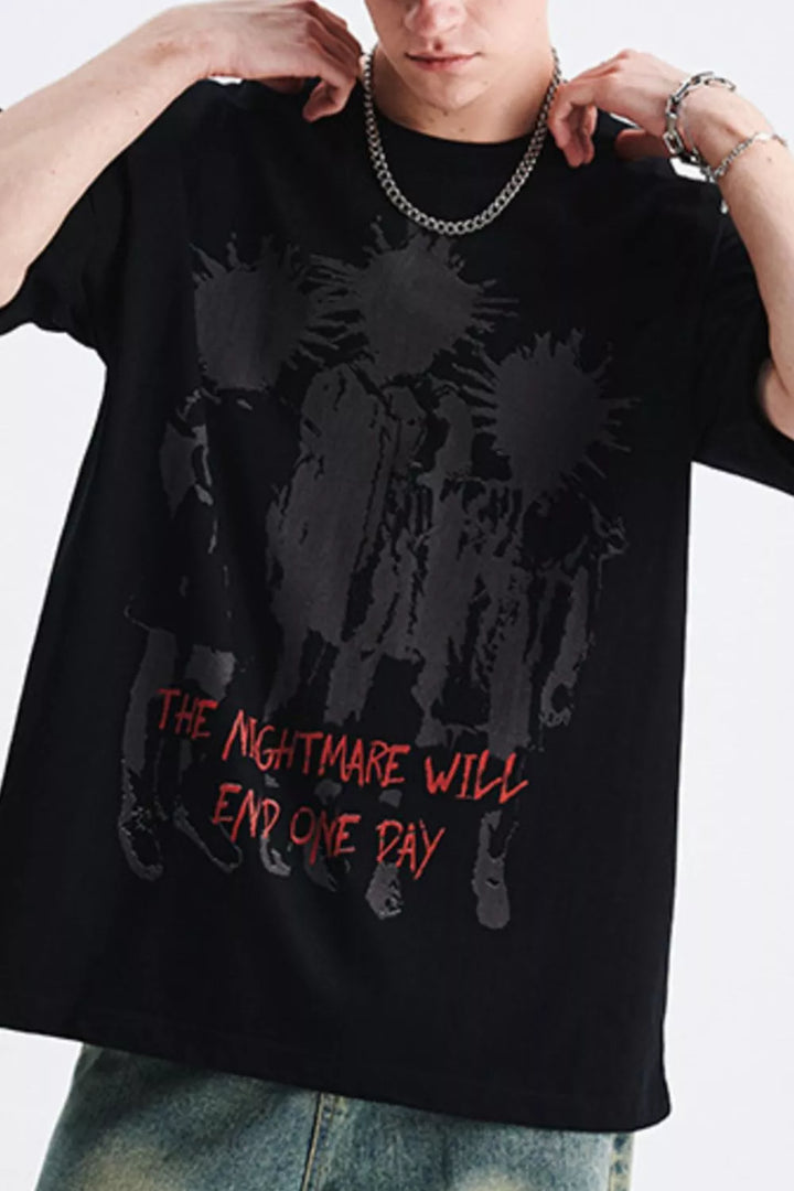 Men's Graphic Round Neck Oversized T-Shirt
