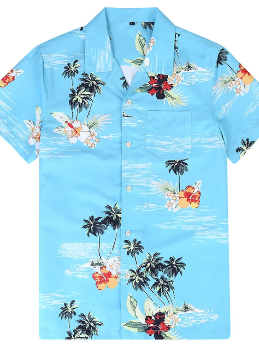 Men's Hawaiian Print Short Sleeve Button Down Shirt