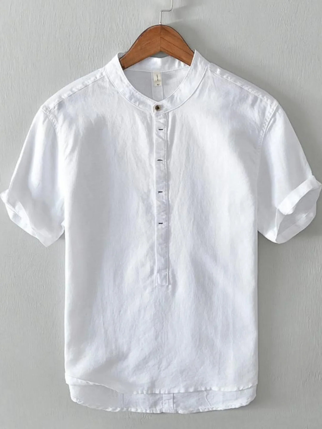 Men's Full Size Casual Button Detail Short Sleeve Blouse Plus Size
