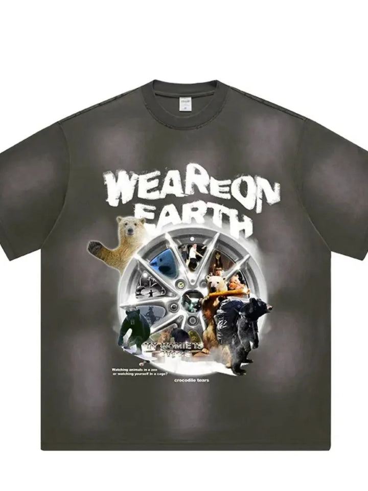 Men's Graphic Round Neck Short Sleeve T-Shirt