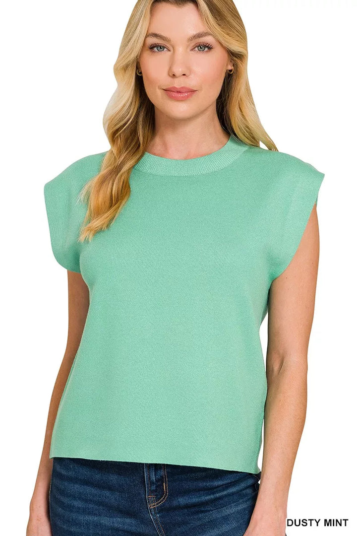 Zenana Round Neck Viscose Sweater Vest
