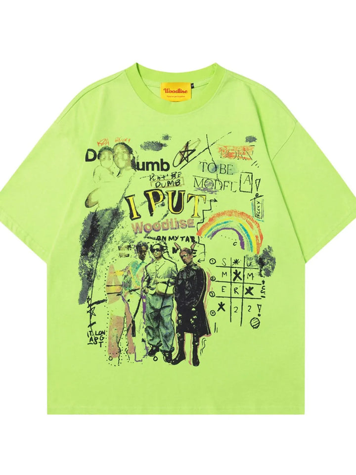 Men's Graphic Round Neck Oversized T-Shirt