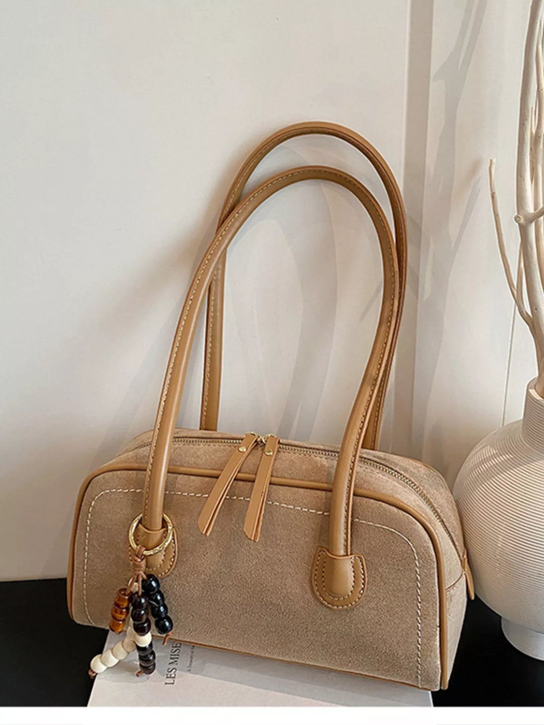Zipper Closure Shoulder Bag