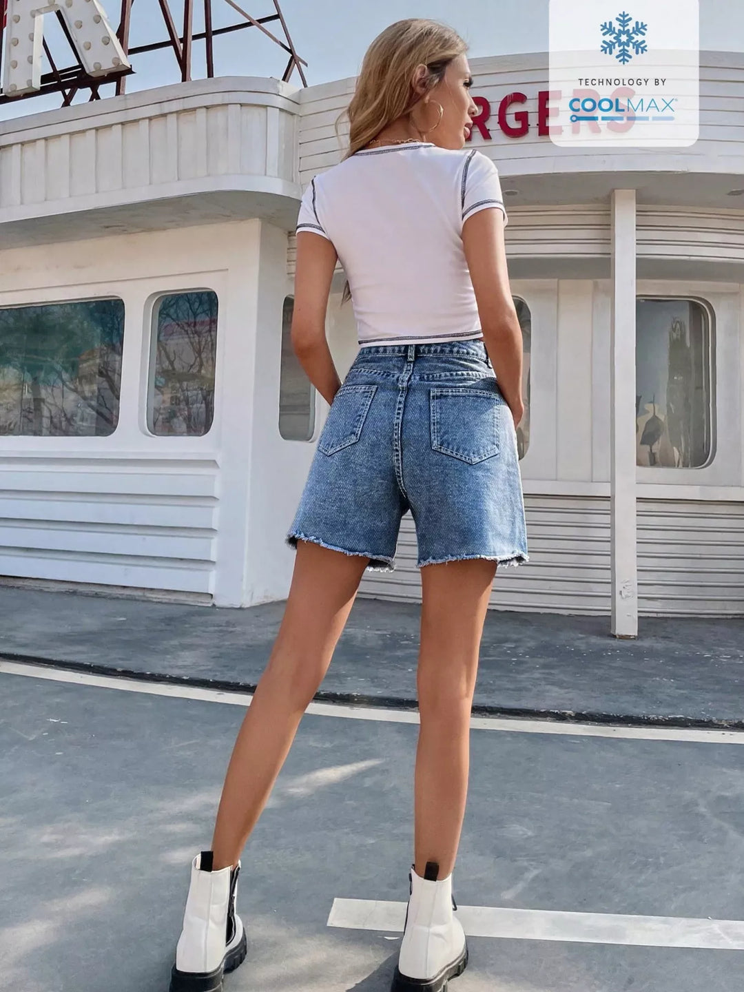 Raw Hem Denim Shorts