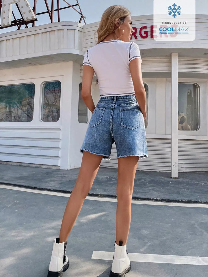 Raw Hem Denim Shorts