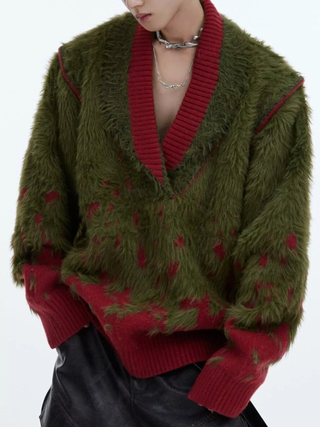 Men's Plus Size Long Sleeve Loose Fit Sweater