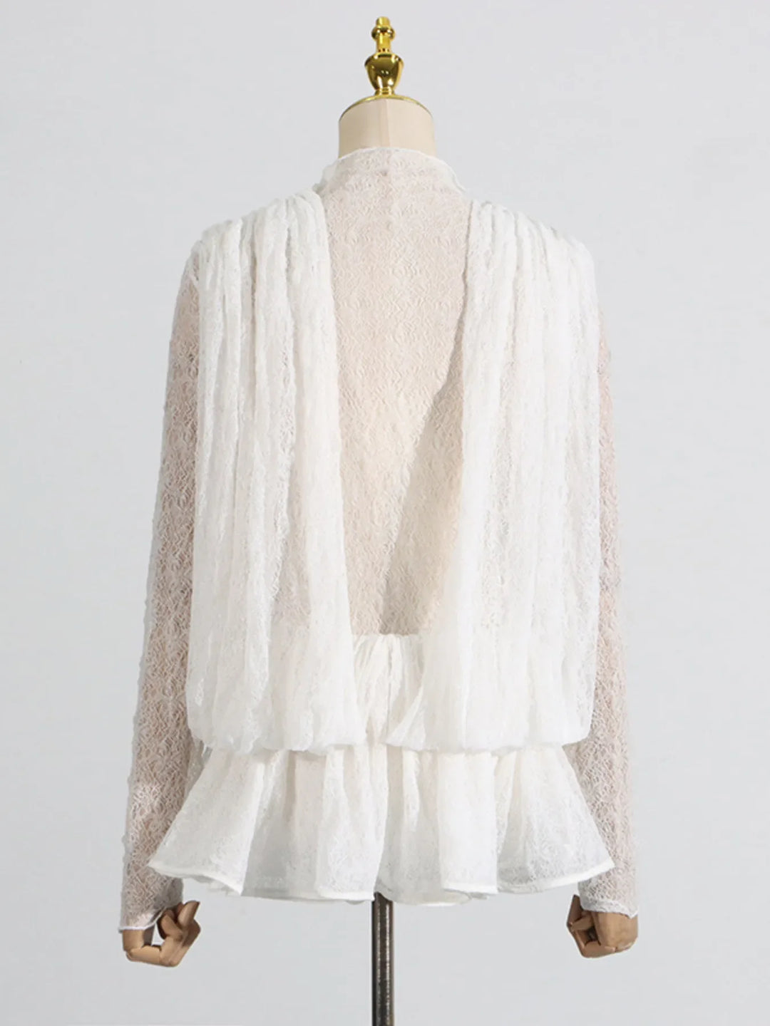 Ruffled Hem Lace Mini Dress