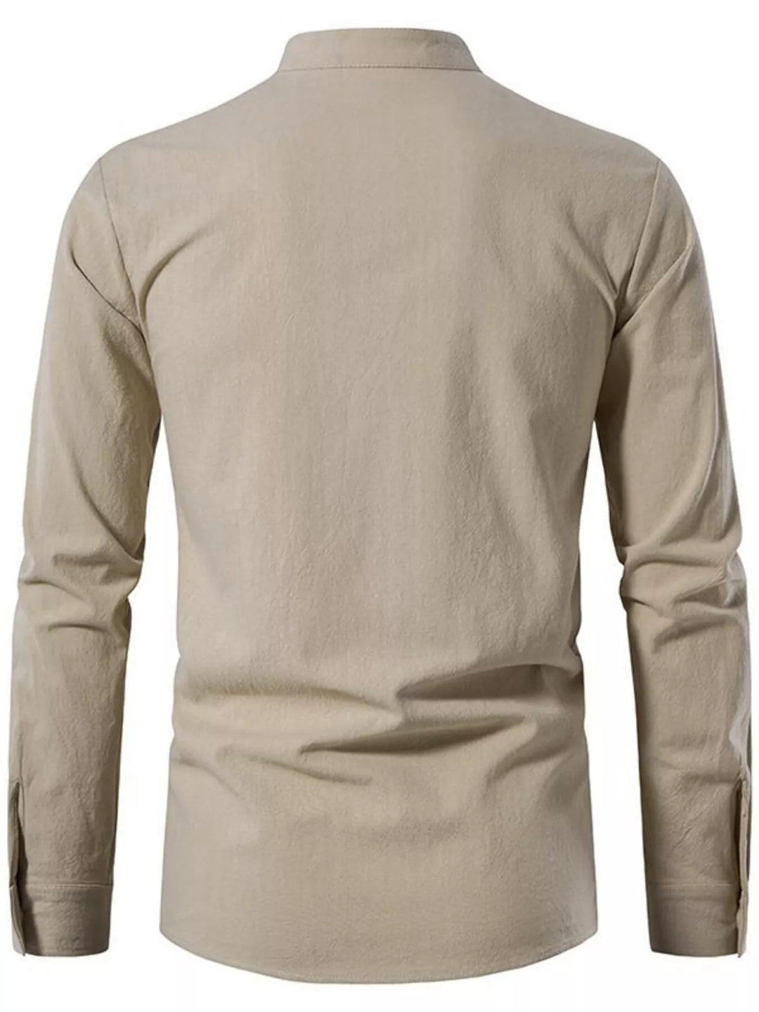 Men's Full Size Casual Lace-Up Long Sleeve Shirt Plus Size