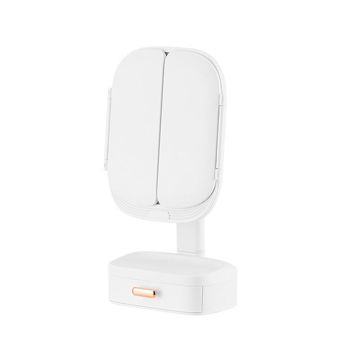 Led Desktop Cosmetic Mirror Household Foldable With Light