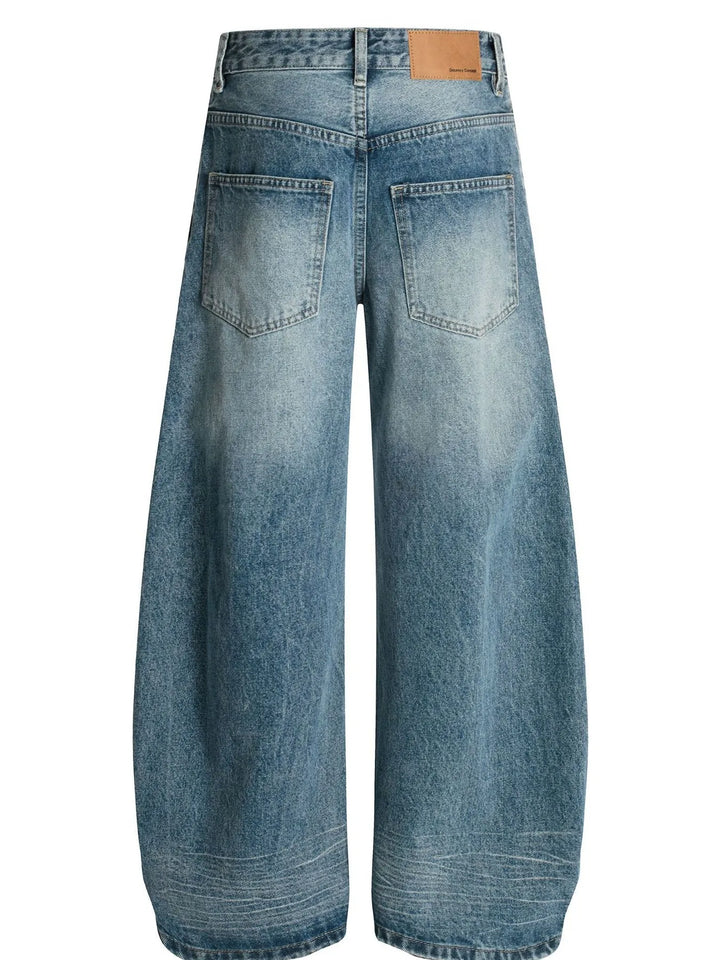 Men's Wide-Leg Vintage Wash Jeans