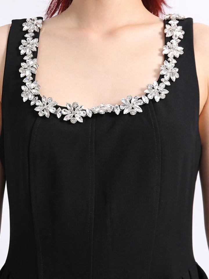 Flower Scoop Neck Sleeveless Dress