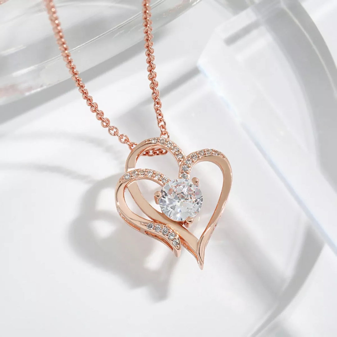 925 Sterling Silver Zircon Heart Necklace