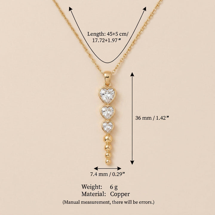 Multi-layered Heart-shaped Diamond Layered Necklace