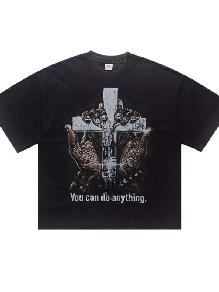 Men's Vintage Wash Cross Graphic T-Shirt