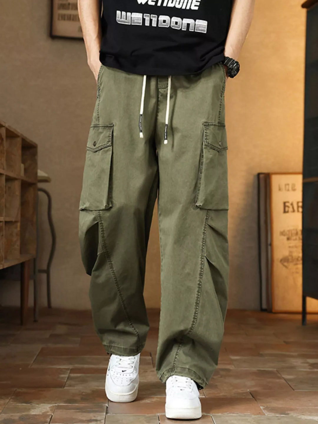 Men's Plus Size Casual Loose Fit Cargo Pants