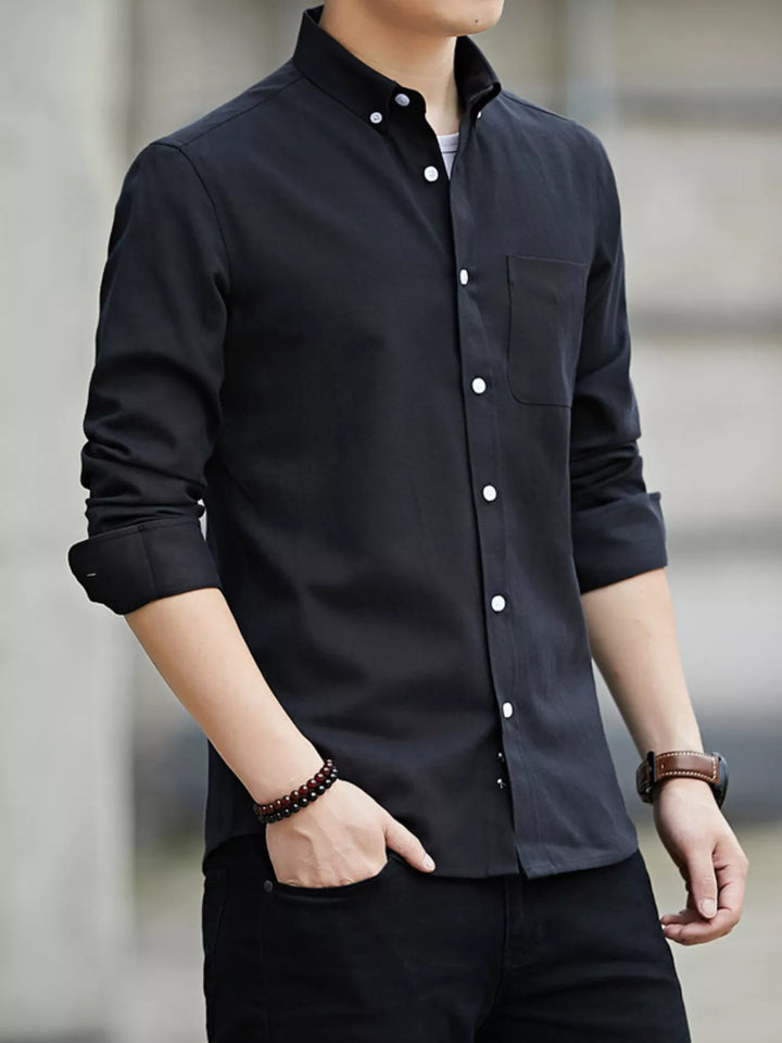 Men's Plus Size Casual Long Sleeve Shirt