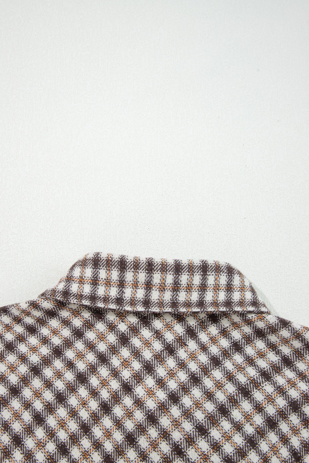 Casual Contrast Corduroy Flap Pocket Patchwork Plaid Shacket