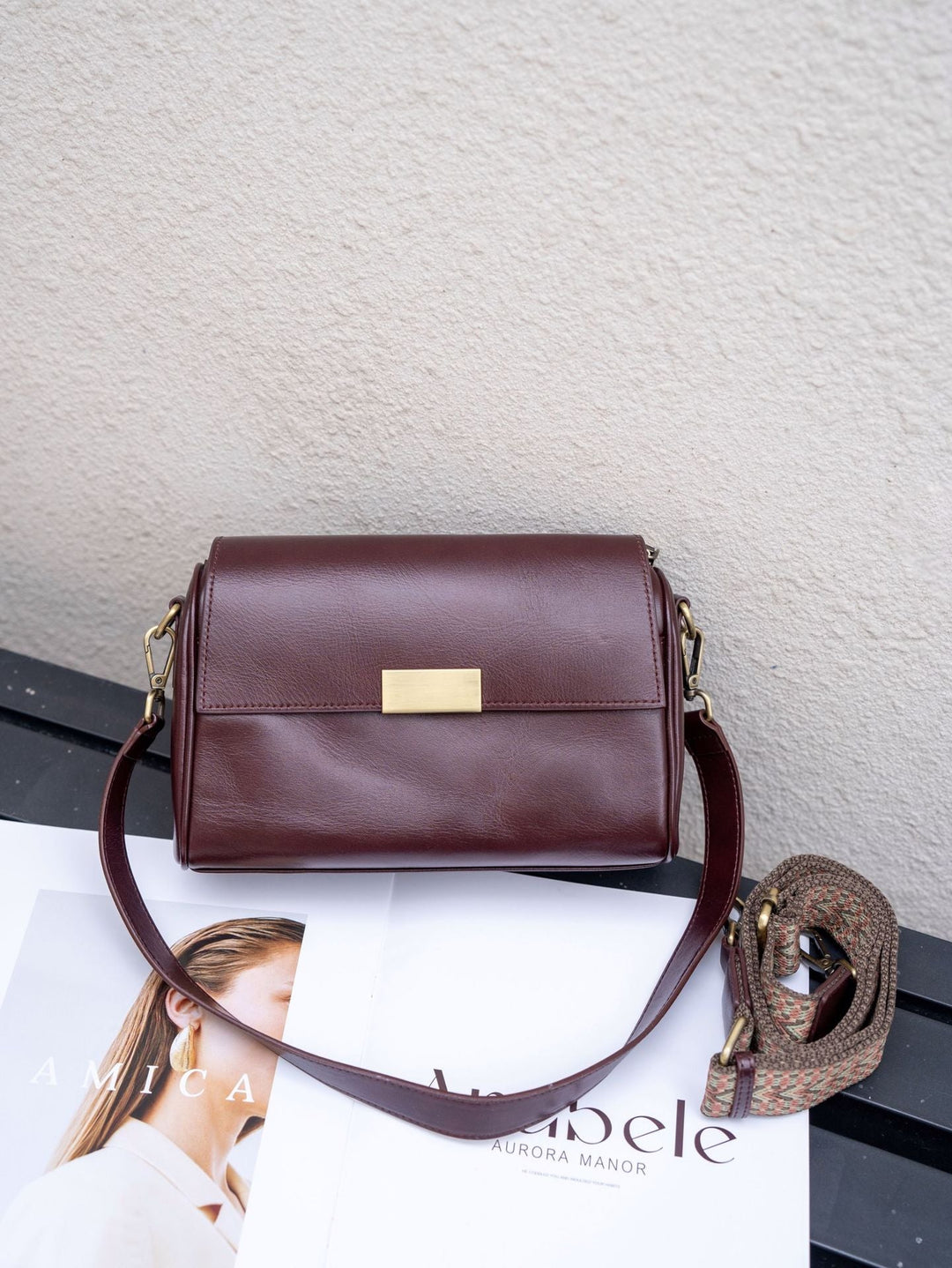 Baidi Leather Women's Bag 2025 New Genuine Leather Crossbody Bag, Top-Grain Vegetable-Tanned Cowhide Shoulder Bag, Light Luxury Commuter Bag