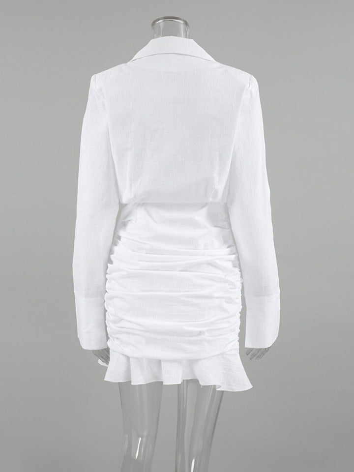 Blazer Style Ruched Mini Dress