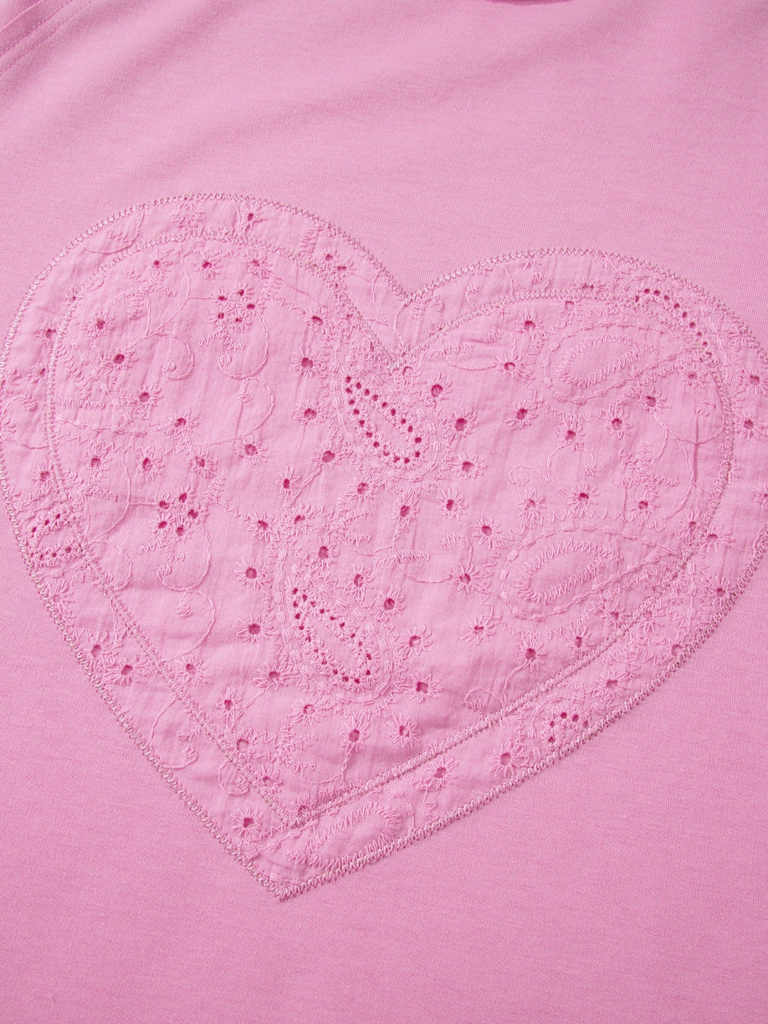 Heart Pattern Long Sleeve Patchwork Top