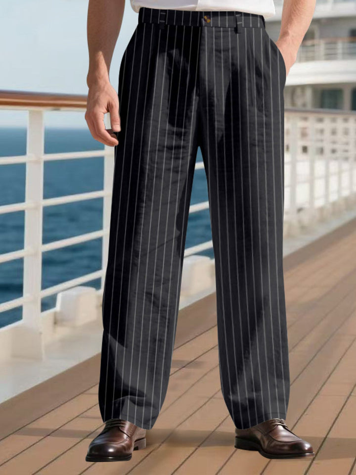 Men's Full Size Striped Wide Leg Pant Plus Size