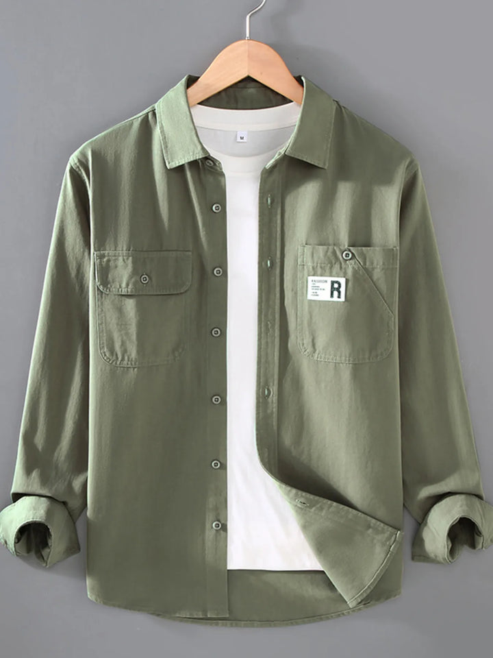 Men's Plus Size Casual Long-Sleeve Shirt